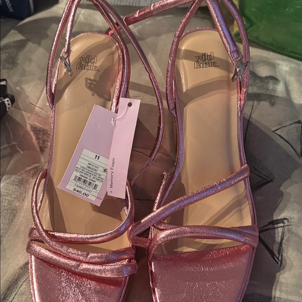 wild fable Metallic Pink Strappy Heels